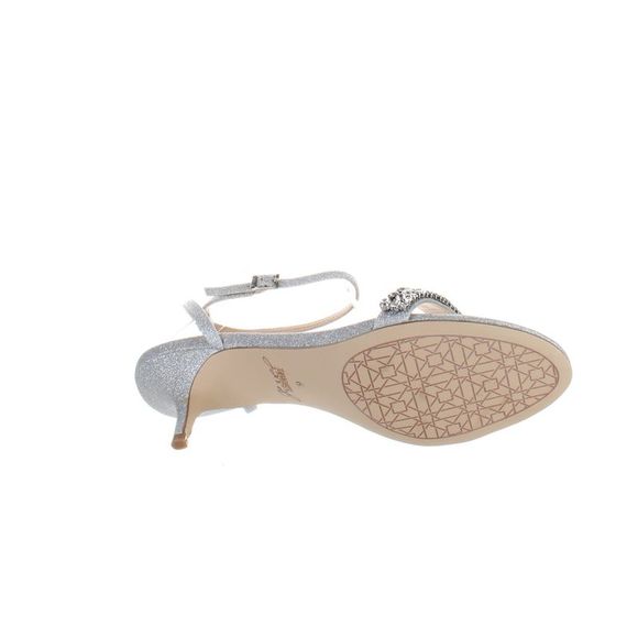 Badgley Mischka Womens Loren Silver Ankle Strap Heels Size 9 Medium (B, M) - Picture 4 of 4